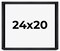 24x20 Shadow Box 1" Depth Black Picture Frame - UV Acrylic, Backing, Hanging Hardware